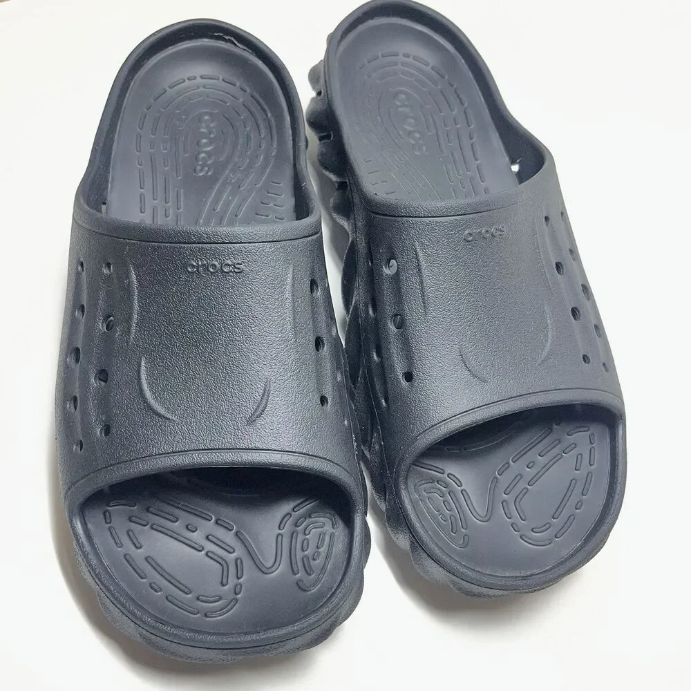 Crocs Echo Slide Sandals Mens Size 13 Black Slip-On Comfort Chunky